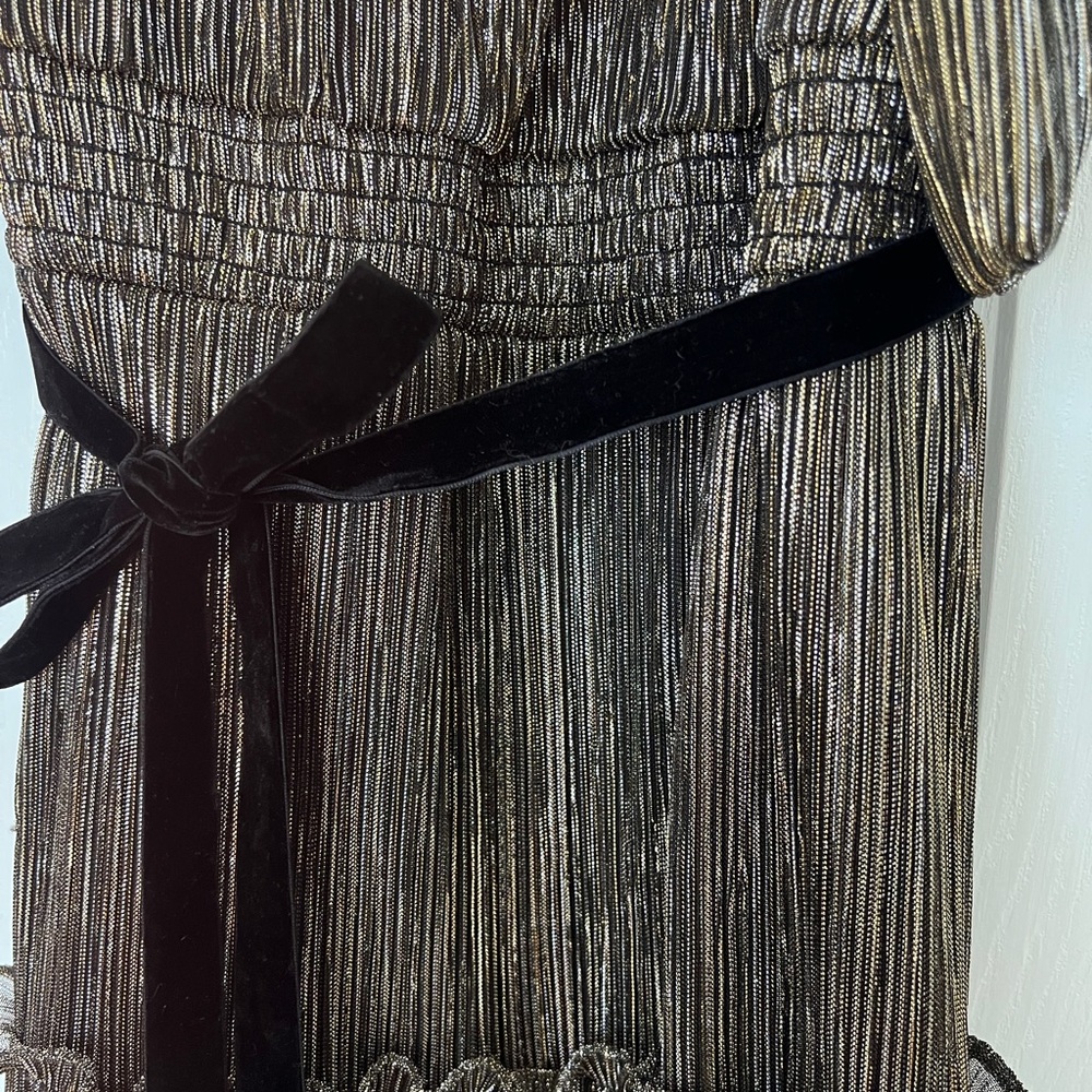 New, A Loves A, Evening Dress, Black, Metallic Gold and Silver Size L - Picture 3 of 5